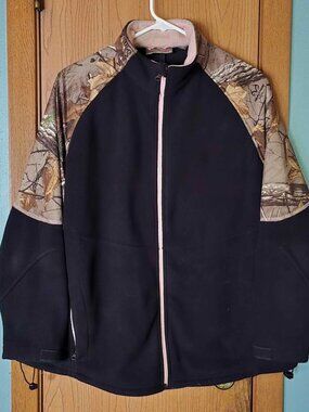 Size 1X Northcrest Black, Pink & Realtree Camouflage Fleece Zip Up Jacket